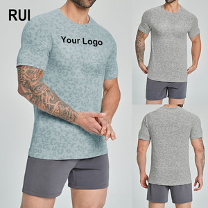 Camiseta Deportiva RUIQUWIN con Logotipo Personalizado, Estampado Deportivo, Cuello Redondo, Jacquard, para Hombre, Absorbe la Humedad, Manga Corta, para Gimnasio, Fitness, Aire Libre, Uso Diario - Product Image 1