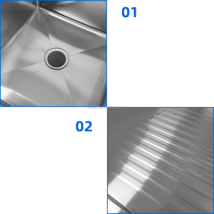 โต๊ะเตรียมอาหารสแตนเลสพร้อมชั้นวางด้านหลัง - Product Image 4
