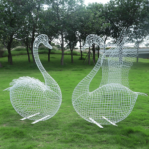 Sculptures en acier de cygne d'art creux Statue en métal <span class=keywords><strong>Stabilo</strong></span> Sculpture en acier inoxydable Cygnus - Product Image 5