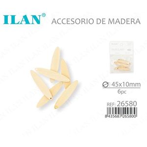 Pezzo ovale in legno ILAN 45x10mm 6 pezzi per progetti artigianali - Product Image 3