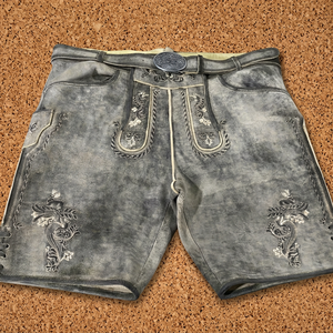 High Quality Goat <b>Suede</b> Leather Jackal Antique Lederhosen for Oktoberfest Traditional Hosen German Clothes - Product Image 1