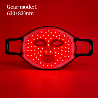 Masque facial LED REDSKY 3 couleurs bleu rouge, masque facial en silicone flexible pour la thérapie par lumière rouge, masque facial flexible