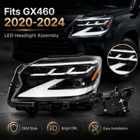 Phare avant complet à LED triple (3 yeux) AFS pour Lexus GX460 URJ150 2020-2024, faisceau bas/haut matriciel, en plastique ABS