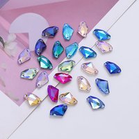 Strass en cristal K9 AB de haute qualité en forme d'axe, pierres de cristal à double trou pour la couture, strass en verre pour accessoires vestimentaires DIY