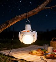 Lampe solaire d'urgence multifonctionnelle, rechargeable par USB/solaire, batterie au lithium, certifiée CE, lampe LED de camping, indice de protection IP65, intensité réglable, murale