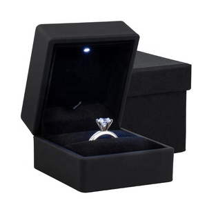 Customized Black Velvet Jewellery Box with Led Light Jewelry Ring Earrings Gift Boxes Custom Necklace Jewelry Packaging Box