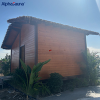 Cabane de plage préfabriquée en bois de style traditionnel, écologique et prête à l'emploi, idéale pour les complexes hôteliers ou les cottages, avec abri pour voiture