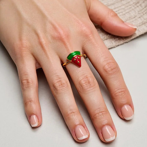 Summly Hợp Thời Trang Cá Nhân <span class=keywords><strong>Apple</strong></span> 18K Vàng Mạ Thép Không Gỉ Có Thể Điều Chỉnh Không-Phai Trái Cây Vòng Đồ Trang Sức Thời Trang - Product Image 3