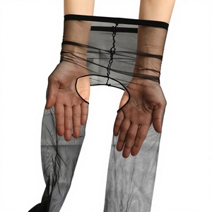 Medias transparentes ultrafinas 0D con entrepierna abierta para mujer, diseño hueco, invisibles, para verano - Product Image 1