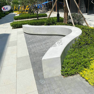 Nouvelle Banc de Jardin en Pierre Magique UHPCGRC Blanc Gris Personnalisé pour Aménagement Paysager Extérieur - Product Image 1