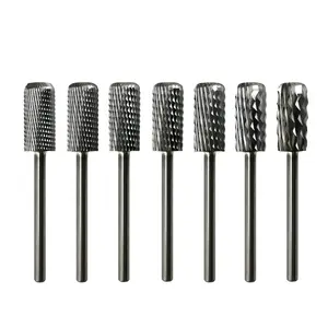 HYTOOS Barrel Carbide Nail Drill Bits New Reversed Chip Removal Bit Milling Cutter For Manicure Nails Accessories Tool