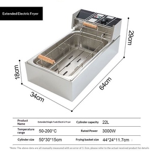 Friggitrice Elettrica Professionale in Acciaio Inox per Ristoranti, Grande Cestello per Friggere Patate e Pollo Fritto - Product Image 1