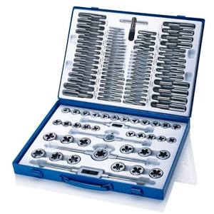 Jeu de tarauds et filières professionnel 110 pièces, outils à main pour la coupe de filetages, HSS, métrique et impérial, acier à roulements Gcr15, ISO, direct usine, garantie 3 ans - Product Image 6