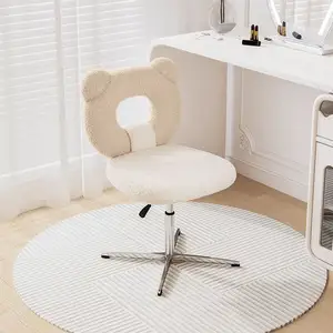 Luxury Nordic Swivel Chair 360 Degree Beige Lamb Down Chair Living Room Bedroom Modern Leisure Chairs