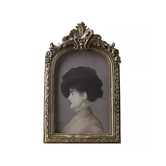 Resin Bronze Antique Figure Picture Photo Frame 6 inch