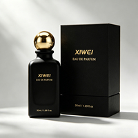 Lot de flacons en verre personnalisés de 50 ml pour Eau de Parfum, vides et rechargeables, atomiseur de parfum marron avec bouchon à vis et impression sérigraphiée