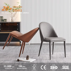 Chaise de salle à manger en cuir de style italien Chaises de salle à manger de luxe Nordic Light Chaises de salle à manger rembourrées Chaises de salle à manger modernes - Product Image 2