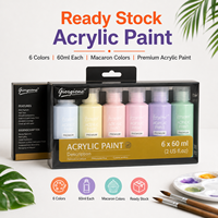 Giorgione – Lot de 6 tubes de peinture acrylique Macaron 60 ml pour toile et verre – Direct Usine – En Stock – Vente en Gros – Fournitures d'Art