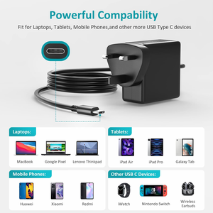 Caricabatterie per laptop USB C GaN da 65 W PD 3.0 Adattatore di alimentazione 5 V-20 V Ricarica rapida per MacBook Dell HP Lenovo <span class=keywords><strong>iPhone</strong></span> iPad - Product Image 6