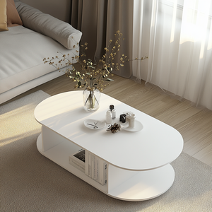 Tùy chỉnh hiện đại sang trọng bảng với quá khổ lưu trữ, đồ nội thất phòng khách 2 Tier <span class=keywords><strong>sofa</strong></span> góc Bàn cà phê - Product Image 1