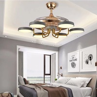 Ventilateur de plafond moderne et élégant avec lumière et télécommande Agi32, éclairage luxueux pour chambre à coucher