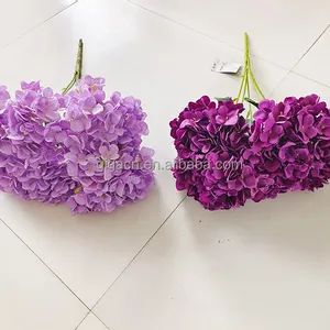 GIGA 2024 vente à chaud fabricant de fleurs de mariage d'hortensia artificiel en soie 5 têtes 480 tourbillons fleurs d'hortensias toucher réel