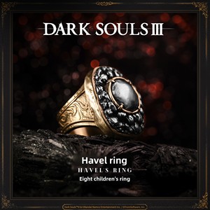 Bague de Havel en verre Starforged <span class=keywords><strong>Dark</strong></span> <span class=keywords><strong>Souls</strong></span> III, accessoire de <span class=keywords><strong>jeu</strong></span> Bandai pour homme, en stock - Product Image 3