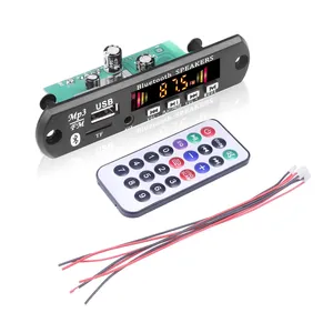 Amplificador de mp3 dc 5v 18v 50w, placa decodificadora v5.0 para carro, usb, módulo de gravação, rádio fm aux para alto-falante e mãos livres