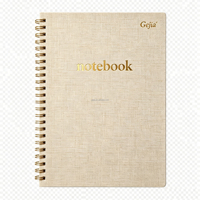 Fabricant OEM ODM, couverture en tissu de lin, carnet à spirales, logo en relief doré, journal de bureau, agenda, carnet