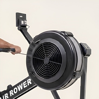 Máquina de Remo con Resistencia al Aire, Equipo de Gimnasio en Casa, Equipo de Fitness Comercial, Pantalla LED, Máquina de Remo Plegable