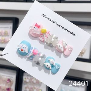 <span class=keywords><strong>Uñas</strong></span> Acrílicas Hechas a Mano con Diseño de Flores Talladas en 3D, Fáciles de Aplicar, Estilo Invernal Prediseñado para Salón de <span class=keywords><strong>Uñas</strong></span> - Product Image 5