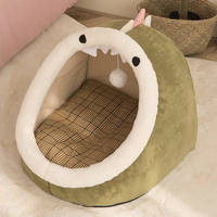 Maison pour chat en velours chaud et confortable pour l'hiver avec housse amovible