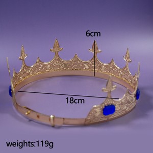 <span class=keywords><strong>Couronne</strong></span> ronde royale pour hommes <span class=keywords><strong>Couronne</strong></span> du <span class=keywords><strong>prince</strong></span> Diadème Lion Aigle Charme Boule d'anniversaire Fête Accessoires de cheveux décorés - Product Image 6