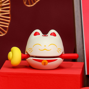 Figura de Gato de la Suerte de Plástico, Decoración de Escritorio Feng Shui, Iluminada, Regalo de Año Nuevo Chino, Pieza Individual - Product Image 2