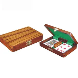Vendita calda carte da gioco in legno chiaro due deck confezione regalo