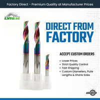 Fresa de extremo de carburo de flauta única superrecubierta de 8mm personalizable OEM/ODM CNC broca de enrutador de corte de aluminio HRC60 corte de ventana de puerta