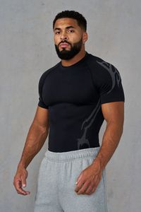 T-shirt de jogging et de musculation King Mcgreen Star à séchage rapide, imprimé gothique foncé, haute élasticité, idéal pour le badminton estival - Product Image 3