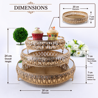 Présentoir à Desserts Miroir en Gros, Support à Gâteau de Mariage, Présentoir à Cupcakes 3 Pièces, Fournitures de Décoration de Gâteaux pour Mariage et Fête d'Anniversaire