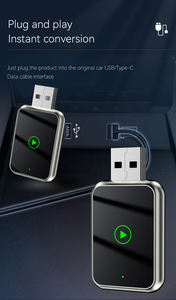 Dongle sans fil 2-en-1 CarPlay & Android Auto avec WiFi6 USB Plug-n-Play pour autoradio universel d'origine - Product Image 2