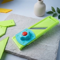 Mandoline Snijder 2-in-1 Handmatige Plastic Groentehakker 3.0mm Grote Snijder Vaatwasserbestendig Professioneel Keukenhulpje