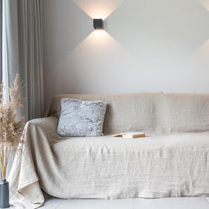 Funda de Sofá de Lino Puro HSC Personalizada de una Pieza, Color Sólido, Antipolvo, 160*285cm, Cubrecama Grande de Lino y Funda de Sofá - Product Image 5