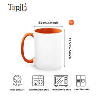 Mug en céramique 15 oz à sublimation, bicolore, pour la maison, le bureau, le café, l'heure du thé, cadeau, logo personnalisé, vente en gros Topjlh