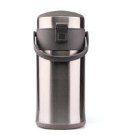 Carafe isotherme sous vide à double paroi en acier inoxydable SUS316, 3L, avec pompe à levier, grande capacité, pour café