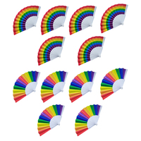 Vente en gros personnalisé imprimé arc-en-ciel Gay Pride pliant les fans de danse de poche décorations de fête LGBT