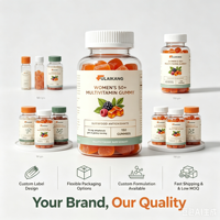 Gummies multivitaminées pour femmes adultes 50+ à marque privée OEM, avec bienfaits beauté, superaliments, antioxydants, lutéine, vitamine D3, 150 unités