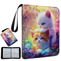Vente en gros d'albums pour cartes à collectionner, 400 cartes, reliure en cuir PU, 4 pochettes, 3 anneaux, fermeture éclair, pour collection TCG