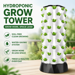 Système <span class=keywords><strong>hydroponique</strong></span> pour serre agricole, tour de culture de laitues en plastique à 6/8/10 niveaux et 8 trous avec réservoir d'eau - Product Image 2