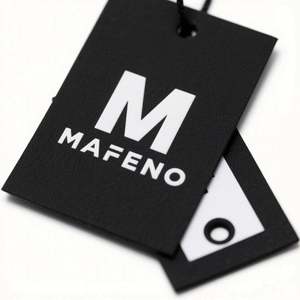 Étiquettes suspendues personnalisées de luxe pour vêtements, imprimées UV, en papier recyclé, pour chaussures, sacs, vêtements, designs personnalisés, logo client - Product Image 1