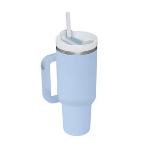 Vaso Térmico de Acero Inoxidable de 40oz con Asa y Popote, Taza para Coche, Vaso de Acero Inoxidable con Popote para Bebidas Frías, para Hogar, Oficina o Coche - Product Image 4