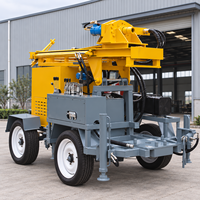 Machine de forage de puits d'eau et d'air à double usage, tractable, 300 m, 120 CV, diesel, pour puits profonds